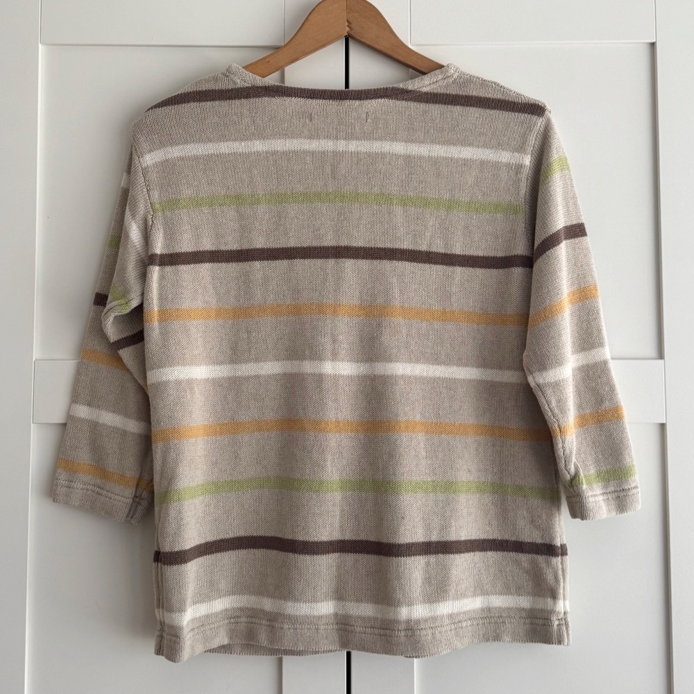 Gudrun Sjoden Striped Linen Organic Cotton Blend Sweater Size Small - Picture 2 of 4